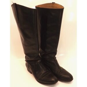 Frye Lindsay Plate Boots 76976 OTK Black Leather Tall Riding - Womens size: 5.5B